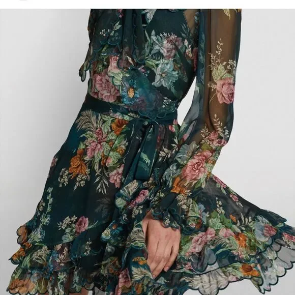 NWT zimmermann wavelength scallop silk dress - Picture 3 of 11